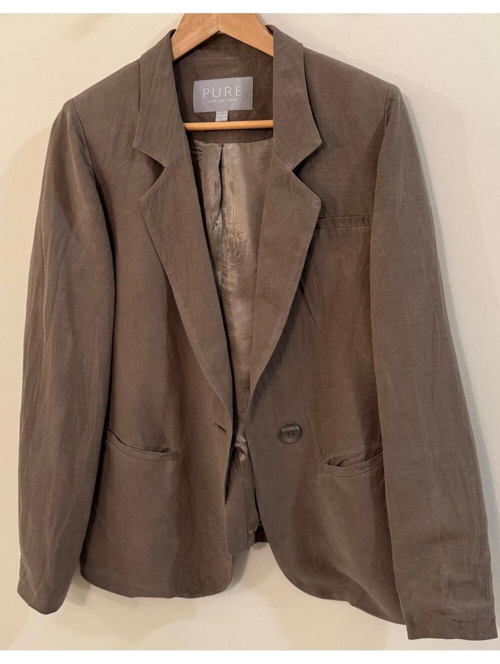 Stylish Pure Collection Brown Blazer - Size US 8/10